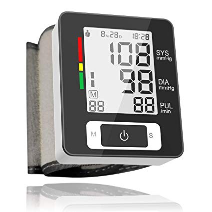 BESTHING Digital Wrist Blood Pressure Monitor, 90 Readings Memory Function, 2-User, LCD Large Screen, Accurate Fast Reading, Adjustable Cuff for Health Monitoring- FDA Approved