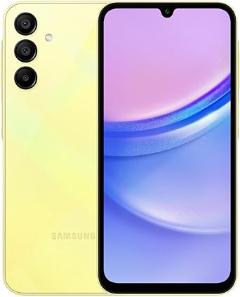 Samsung Galaxy A15 (SM-155M/DSN), 128GB 6GB RAM, Dual SIM, Factory Unlocked GSM, International Version (Wall Charger Bundle) (Yellow)