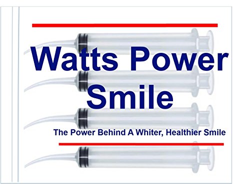 Watts - 4 Large Syringe Oral Irrigators with Tapered Deep Reach Tips for Crowns, Bridges, Oral Pockets and More - 10ml
