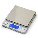 Smart Weigh Digital Pro Pocket Scale with Back-Lit LCD Display Silver