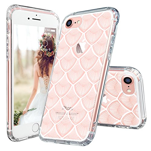 iPhone 7 Case, iPhone 7 Case Clear, MOSNOVO White Tassel Henna Lace Clear Design Printed Transparent Plastic Hard with Soft TPU Bumper Protective Back Phone Case Cover for Apple iPhone 7 (4.7 Inch)