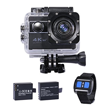 Action Camera 4K, Wifi Underwater Camera Digital Waterproof Sports Camera With 2.4G Remote Control And 2.0Inch LCD for Car, Motorcycle, Bicycle, Helmet, Skiing, Kids, Diving, Swimming And Water Sports