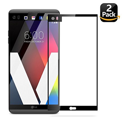 Eakase LG V20 Screen Protector, 2.5D Curved Edge to Edge Full Coverage Tempered Glass Anti-Scratch Anti-Fingerprint Case Friendly with Lifetime Replacement Warranty for LG V20 2016 5.7”(Black)