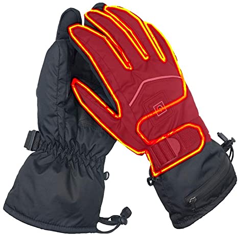AWOEZ Heated Gloves for Men Women Electric Thermal Winter Gloves Hand Warmer 3 Temperature Control Levels Heated Ski Gloves Outdoor Driving Motorcycle Cycling Snowboarding