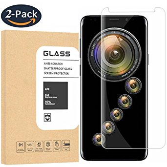 Samsung Galaxy S9 Plus Screen Protector, OLINKIT Anti-Scratch High Definition Bubble Free Anti-fingerprint Tempered Glass Screen Protector for Samsung Galaxy S9 Plus (2-Pack)