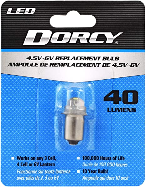 Dorcy 41-1644 40 Lumen 4.5 to 6 Volt LED Replacement Bulb