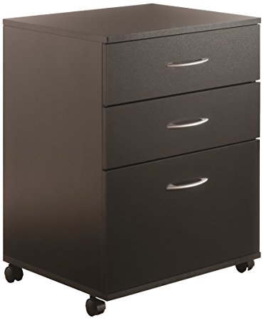 Essentials 3-Drawer Mobile Filing Cabinet 6092 from Nexera, Black