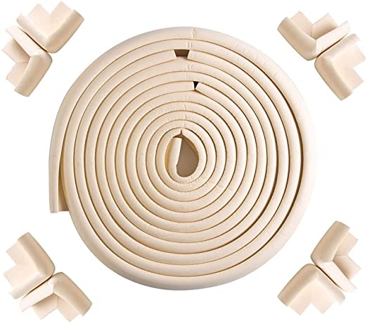 Baby Proofing Corner Edge Protector Furniture Bumper Guard, Fireplace Baby Proofing, 3M Pre-Taped Corners,19.69 ft(6M) With 8 Coners (White, 13ft 4m)