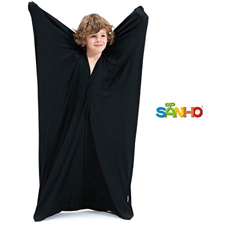 SANHO Dynamic Movement Sensory Body Sock - Updated Version , Black (Large)