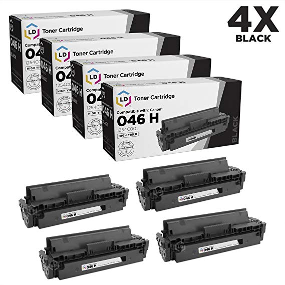 LD Compatible Toner Cartridge Replacement for Canon 046H 1254C001 High Yield (Black, 4-Pack)
