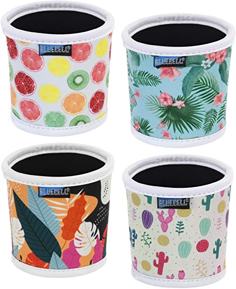 Bluecell Pack of 4 Neoprene Insulated Reusable Coffee Sleeve Protect Your Hands for Coffee Tea Hot & Cold Drinks (Flower#2(4pcs))