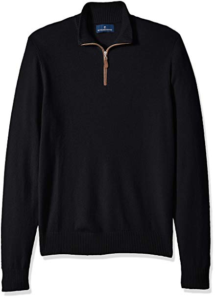 BUTTONED DOWN Men's 100% Premium Cashmere Quarter-Zip Sweater