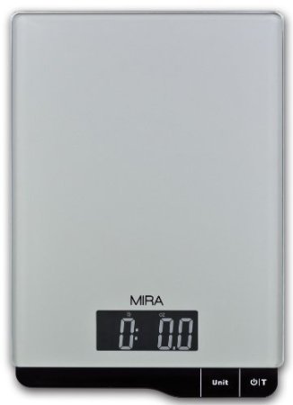 MIRA Food Scale - Digital Kitchen Scale Tempered Glass Large Platform - 11 Lb Capacity Glass
