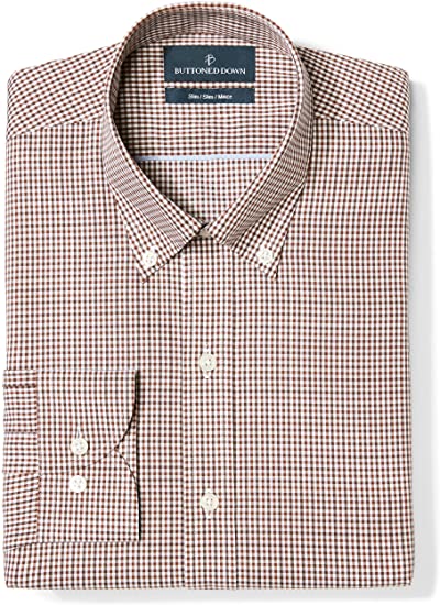 Amazon Brand - Buttoned Down Men's Slim Fit Button Collar Pattern Dress Shirt