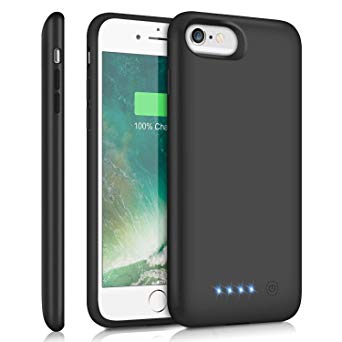 iPhone 6 6s Battery Case, Feob 6000mAh Rechargeable Portable Charger Case Extended Battery Pack Charging Case for iPhone 6 6s (4.7 inch) - Black