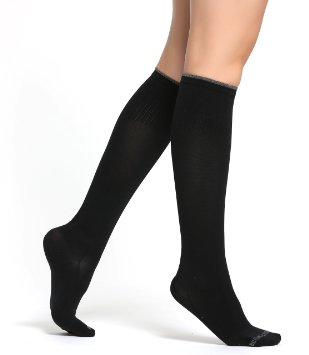 Buttons and Pleats Womens Compression Socks - Graduated Compression Technology - Ideal for Exercise Yoga Travel and More