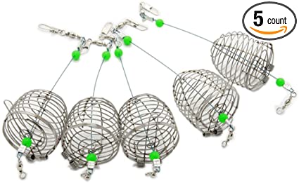 bouti1583 Fishing Bait Trap Cage Feeder Basket Holder Lure Fish Accessories 5 Pcs