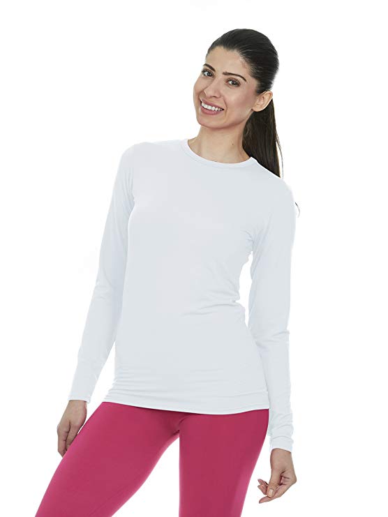 Thermajane Womens Ultra Soft Thermal Underwear Shirt – Compression Baselayer Crew Neck Top