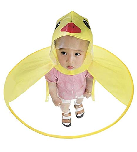Sunwill Kid's Duck Raincoat,Children Umbrella Cartoon Cloak Hooded Raincoat