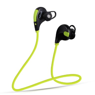 Xcords Bluetooth Headphones, Sports Wireless Headphones, Sweatproof, In-ear Stereo Earbuds, Premium Sound with Bass, Noise Cancelling for iPhone/iPad /iPod and Android Devices with Mic (Green)