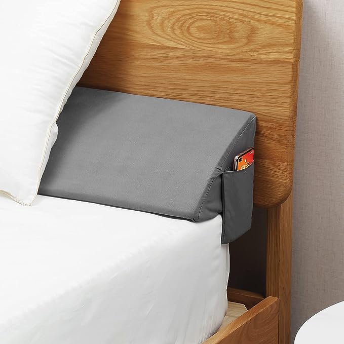 VEKKIA Queen Size Bed Wedge Pillow/Headboard Pillow/Mattress Wedge/Bed Gap Filler,Close The Gap (0-6") Between Your Mattress and Headboard(Gray 60"x10"x6")