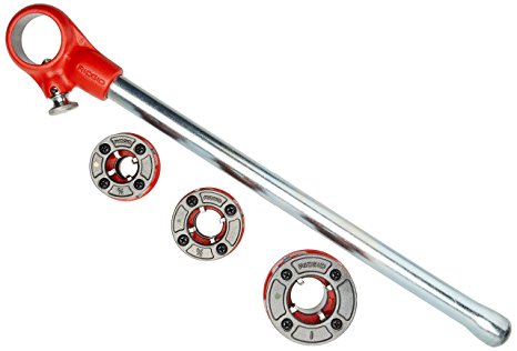 RIDGID 36345 00-R Exposed Ratchet Threader Set, Ratcheting Pipe Threading Set of 1/2-Inch to 1-Inch NPT Pipe Threading Dies and Manual Ratcheting Pipe Threader