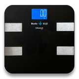Beets BLU Bluetooth Scale with smartphone tracking and lbkg capacity on backlit LCD display Scale platform is thinner Gadget shows full body composition and personal BMI Supports HealthKit App Works with Phone Apple iPhone 4S 5 5S 5C 6 6 plus iPad mini 3 4 Air and Samsung Galaxy S4 S5 S6 S6 Edge