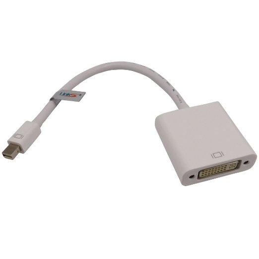 LinkS Mini DisplayPort  Thunderbolt to DVI Male to Female Adapter in White