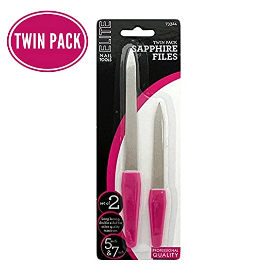 Swissco - Elite Accessories, Twin Pack Nail Files, Great For Travel Or Home Use (pink)
