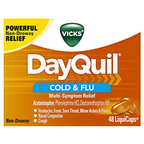 Vicks DayQuil Cough Cold and Flu Relief, 48 LiquiCaps