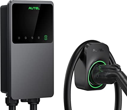 Autel MaxiCharger Home Electric Vehicle (EV) Charger, up to 32 Amp, 240V, Level 2 WiFi and Bluetooth Enabled EVSE, NEMA 14-50 Plug, Indoor/Outdoor, 25-Foot Cable with Separate Holster, Dark Gray