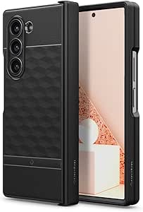 Caseology Parallax for Samsung Galaxy Z Fold 6 Case, [Hinge Protection Included] Full-body 3D Ergonomic Protection (2024) - Matte Black