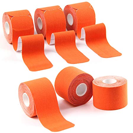 AUPCON Sports Kinesiology Tape Precut Muscle Tape Breathable Hypoallergenic Latex Free Water Resistant Pain Relief Knee Shoulder Elbow Ankle Injury Recovery Therapeutic Aid