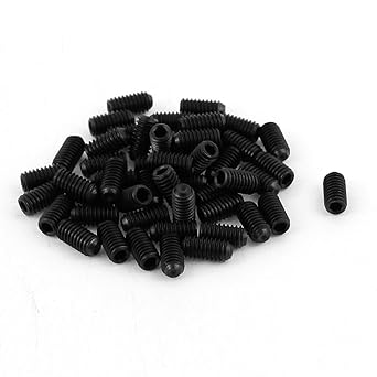 uxcell 50Pcs Black M4 x 8mm Alloy Steel Hex Socket Set Grub Screws Headless Cup Point