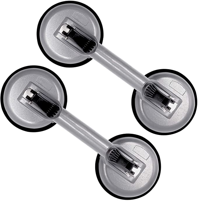 SZILBZ Heavy Duty Dual Suction Cup, Glass Lifter,100 kg - Silver