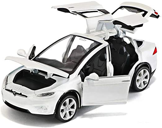Diecast Car,1:32 Zinc Alloy Model X Cars with Light and Music Pull Back Cars 3 To12 Year Kids Toy Cars Boy Gifts (White)