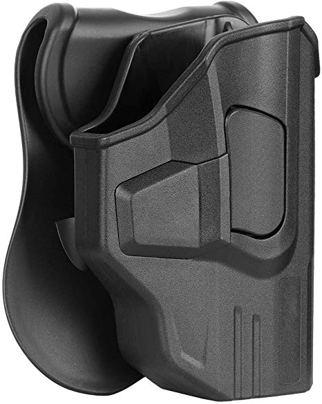 S&W M&P Shield 9mm / .40 Holster, Tactical Outside The Waistband Belt Holster Fits Smith & Wesson MP Shield 3.1" Barrel, OWB Paddle Holster, Right Handed