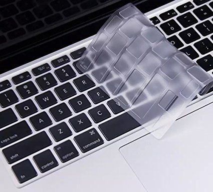 Ultra Thin TPU Clear Keyboard Protector Cover for Old MacBook Pro 13" 15" 17" (with or w/out Retina Display, 2015 or Older Version) and MacBook Air 13 Inch US Layout, TPU