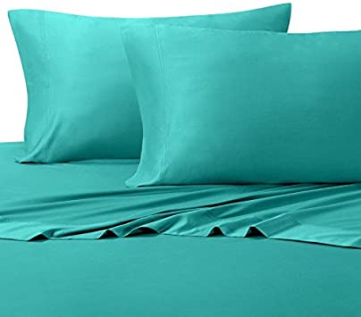 Abripedic Silky Soft Bamboo Sheets, 600 Thread Count, 100% Viscose from Bamboo Sheet Set, Queen, Aqua