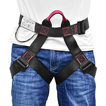 MelkTemn Thicken Climbing Harness, Rock Climbing Harness Protect Waist Safety Harness, Wider Half Body Harness for Mountaineering Fire Rescuing Rock Climbing Rappelling Tree Climbing