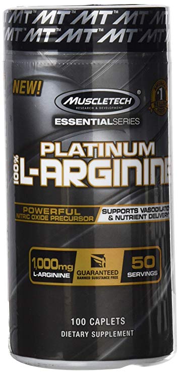 MuscleTech Essential Series 100%, L-Arginine, 100 Count