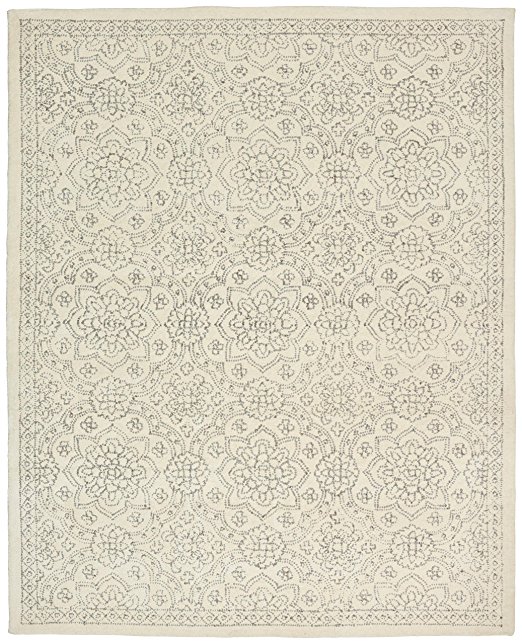 Stone & Beam Contemporary Doily Wool Rug, 5' x 8', Ivory