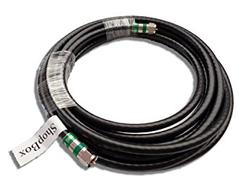 Black Quad Shield RG-6 Coax Cable for (CATV, Satellite TV, or Broadband Internet) (6 Foot) by ShopBox