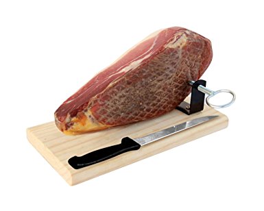 Serrano Ham Cured Boneless with Ham Stand | Spanish Jamon Serrano Jamonprive - 1 Kg (Mini version)