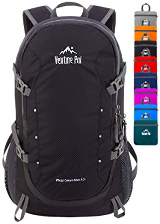 Venture Pal 40L Lightweight Packable Backpack with Wet Pocket - Durable Waterproof Travel Hiking Camping Outdoor Daypack for Women Men