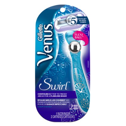 Gillette Women's Venus Swirl Blue Razor Handle with 2 Refills