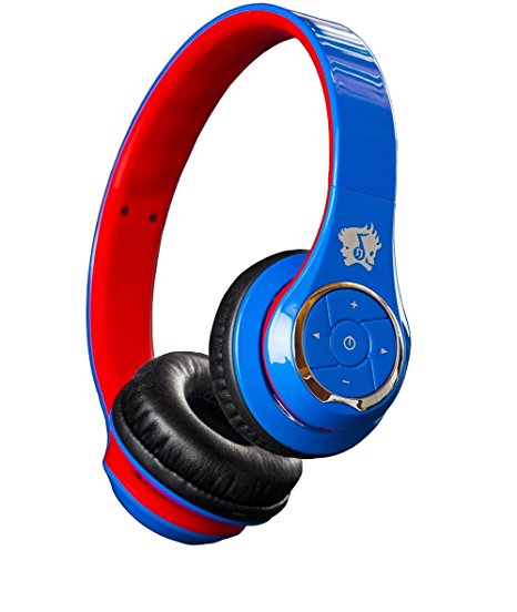 Life n Soul BN301-BUR Bluetooth Headphones, Blue & Red