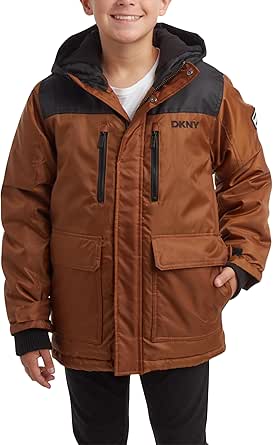 DKNY Boys' Winter Coat - Insulated Heavyweight Parka Weather Resistant Polar Fleece Lined Down Jackets for Boys (Sizes: 8-20)