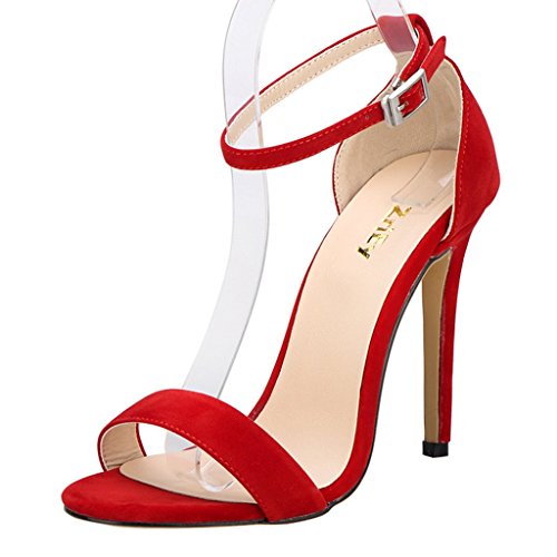 ZriEy Women's Ankle Strap Dress High Heel Sandals Stilettos 11CM Open Toe Heeled Sandal for Wedding Party Evening Business Shoes