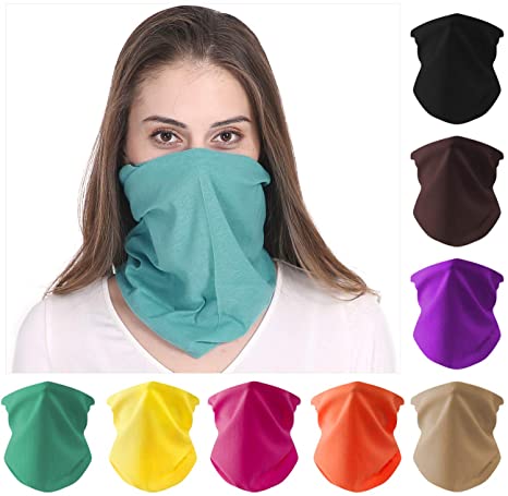 FAYBOX 6pcs Magic Wide Wicking Headbands Outdoor Headwear Bandana Sports Scarf Tube UV Face Mask for Workout Yoga Running Hiking Riding Motorcycling